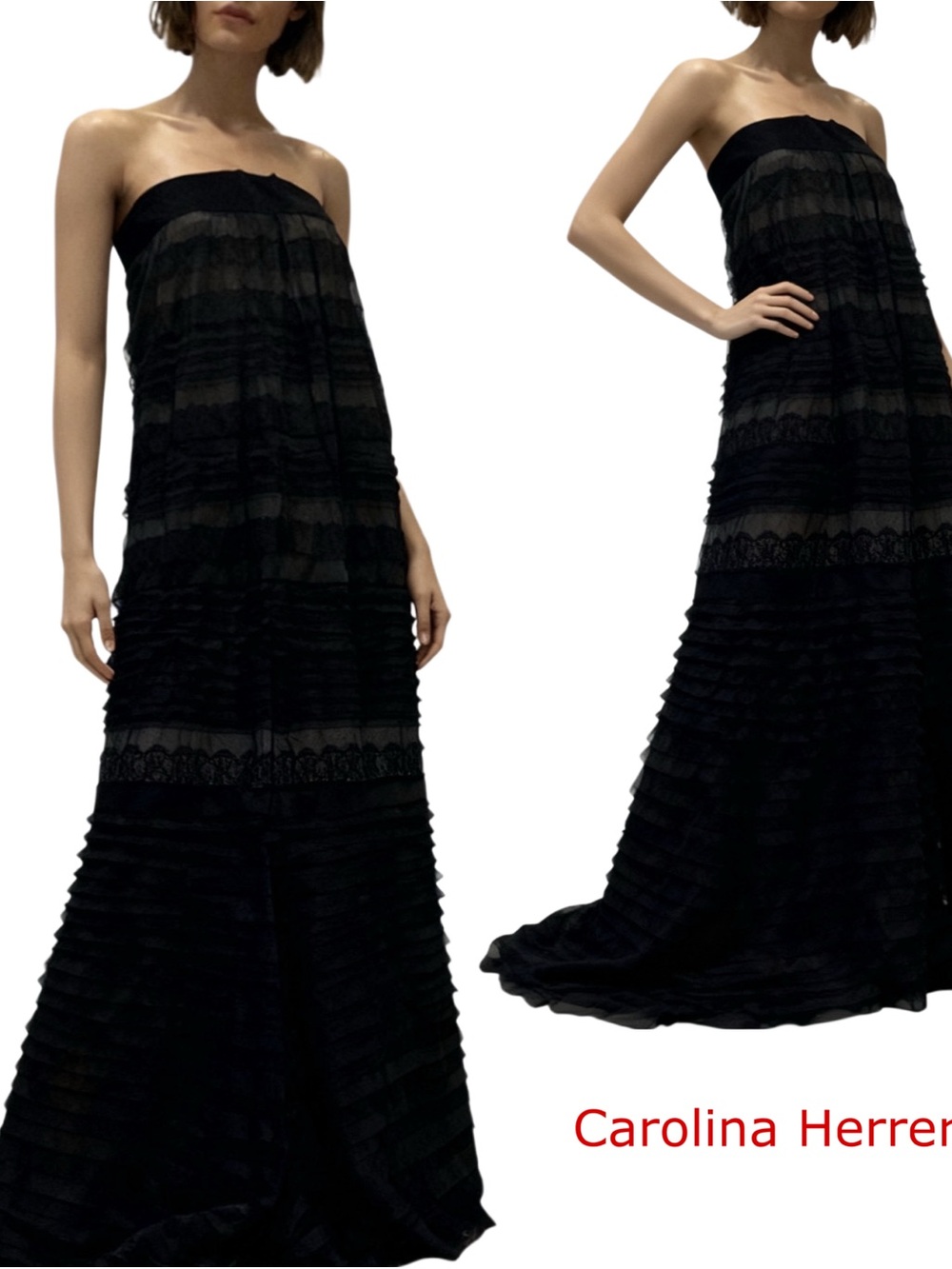 AUTHENTIC CAROLINA HERRERA Dress/Skirt size 8 Silk Ruffled